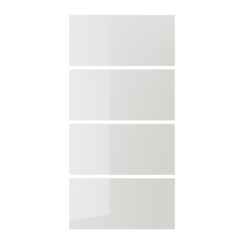 HOKKSUND - 4 panels for sliding door frame, high-gloss light grey | IKEA Taiwan Online - PE745464_S4