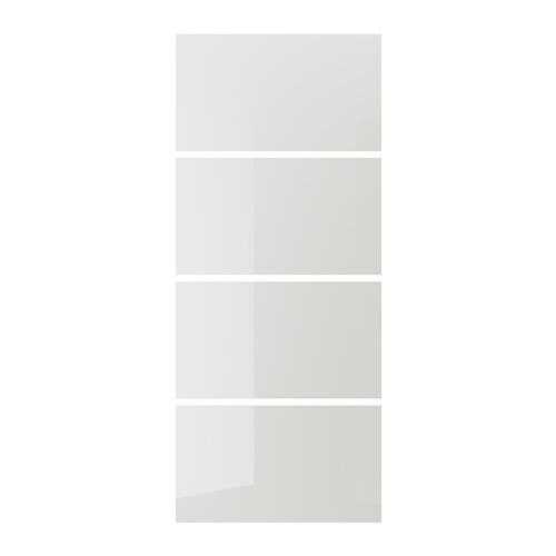 HOKKSUND - 4 panels for sliding door frame, high-gloss light grey, 100x236 cm | IKEA Taiwan Online - PE745467_S4