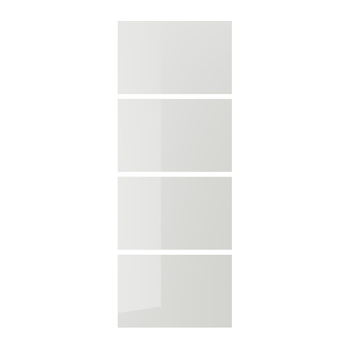 HOKKSUND - 4 panels for sliding door frame, high-gloss light grey, 75x201 cm | IKEA Taiwan Online - PE745466_S4