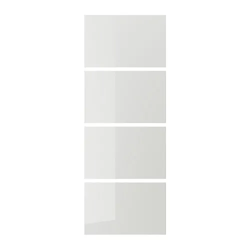 HOKKSUND - 4 panels for sliding door frame, high-gloss light grey, 75x201 cm | IKEA Taiwan Online - PE745466_S4