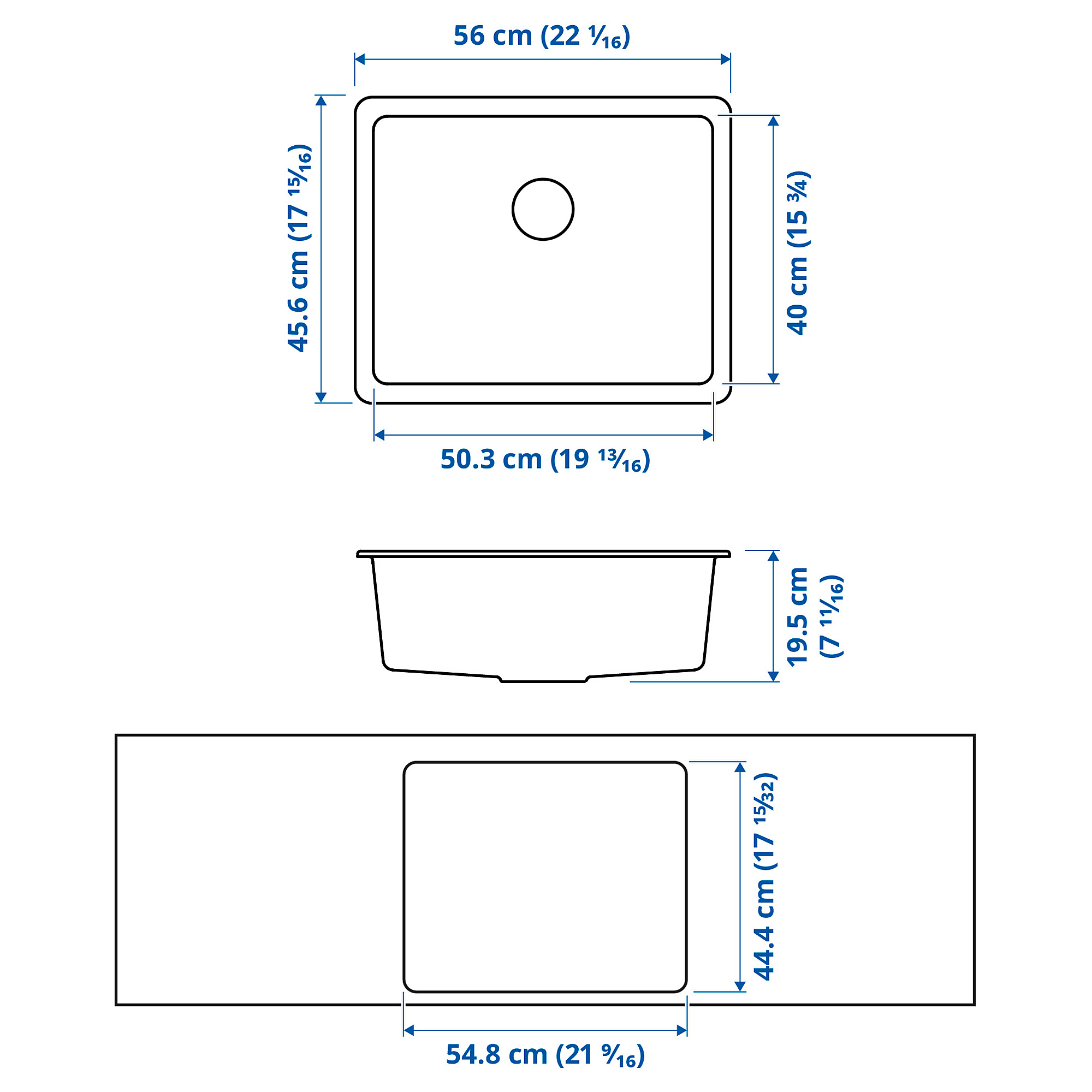 KILSVIKEN inset sink, 1 bowl