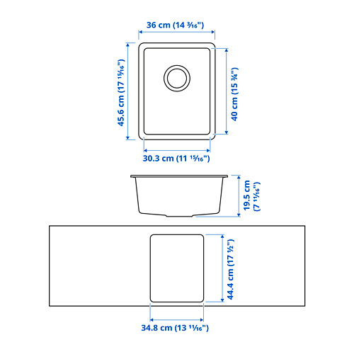 KILSVIKEN inset sink, 1 bowl