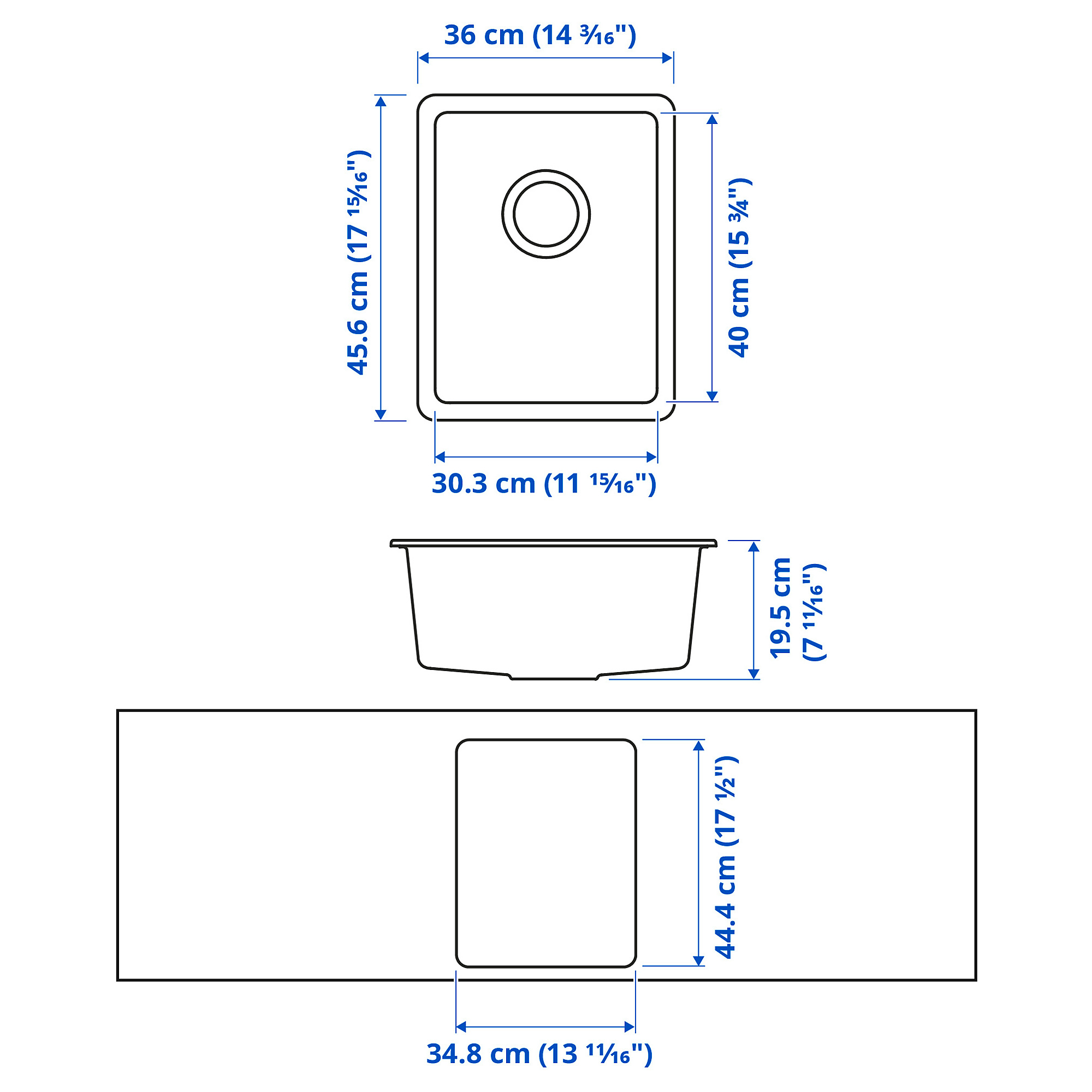 KILSVIKEN inset sink, 1 bowl