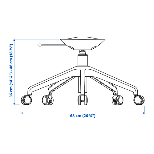 LÅNGFJÄLL star base with 5 legs and castors