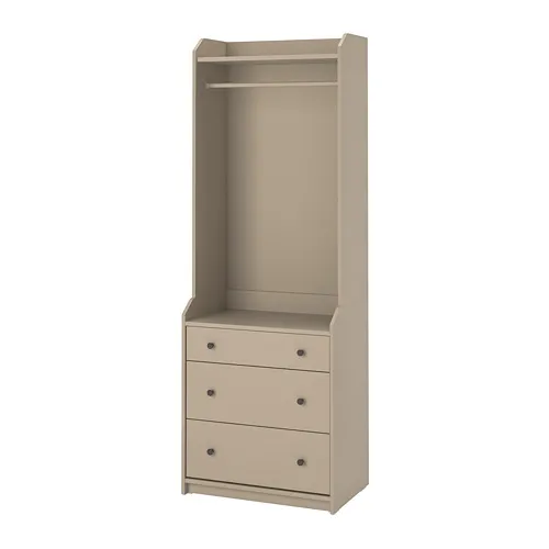HAUGA - 開放式衣櫃附3抽屜, 米色, 70x199 公分 | IKEA 線上購物 - PE799472_S4