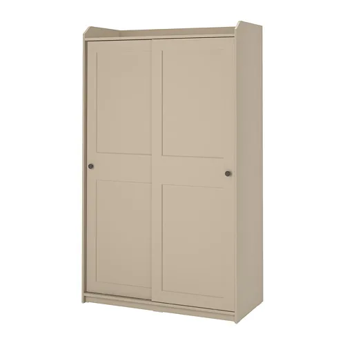 HAUGA - 滑門衣櫃, 米色, 118x55x199 公分 | IKEA 線上購物 - PE799474_S4