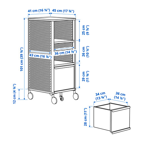 BEKANT - 收納櫃附輪腳, 網狀 白色 | IKEA 線上購物 - PE799486_S4