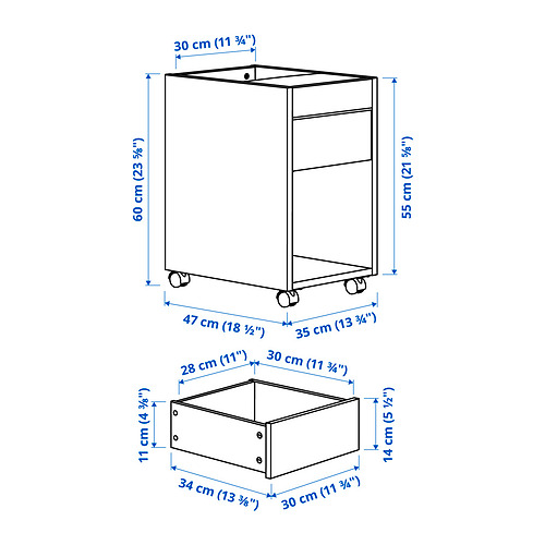 TONSTAD drawer unit on castors