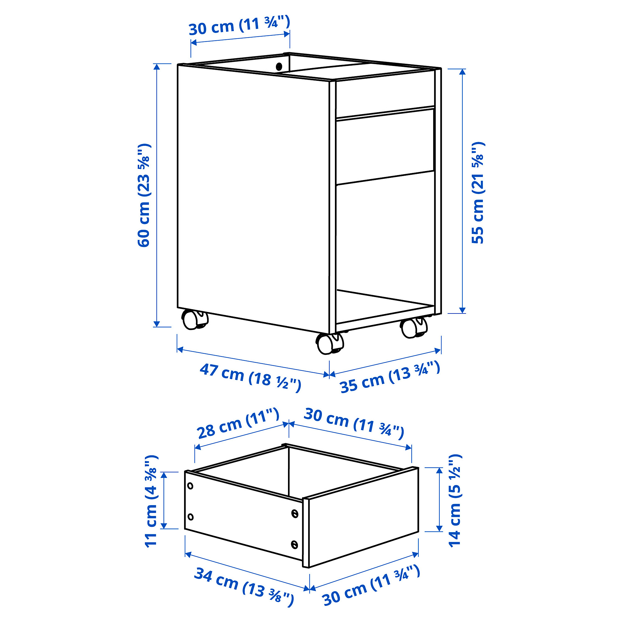 TONSTAD drawer unit on castors