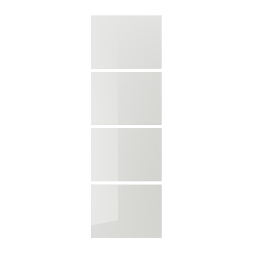 HOKKSUND - 4 panels for sliding door frame, high-gloss light grey, 75x236 cm | IKEA Taiwan Online - PE745477_S4