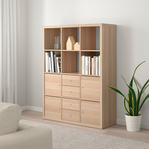 KALLAX shelving unit with 6 inserts