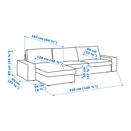 KIVIK - sectional, 4-seat with chaise | IKEA Taiwan Online - PE745565_S4