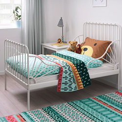 MINNEN - ext bed frame with slatted bed base, light pink | IKEA Taiwan Online - PE797209_S3