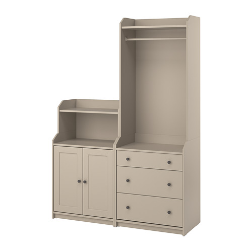 HAUGA - storage combination, beige, 139x46x199 cm | IKEA Taiwan Online - PE799587_S4