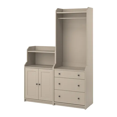 HAUGA - 收納組合, 米色, 139x46x199 公分 | IKEA 線上購物 - PE799587_S4