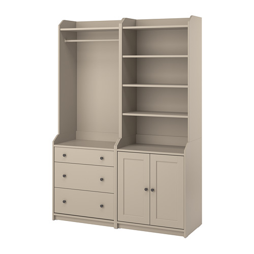 HAUGA - storage combination, beige, 139x46x199 cm | IKEA Taiwan Online - PE799592_S4