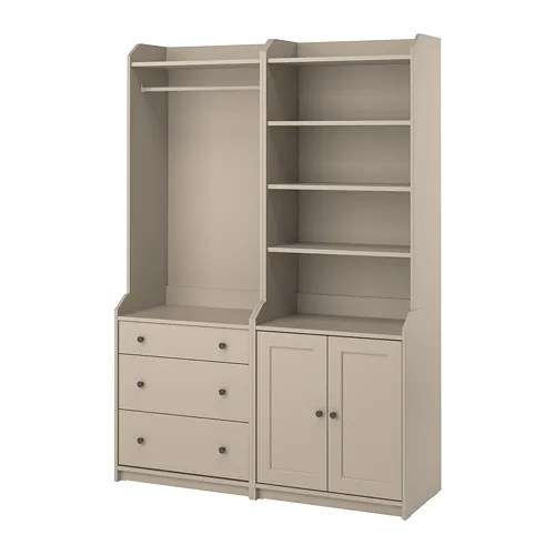 HAUGA - 收納組合, 米色, 139x46x199 公分 | IKEA 線上購物 - PE799592_S4