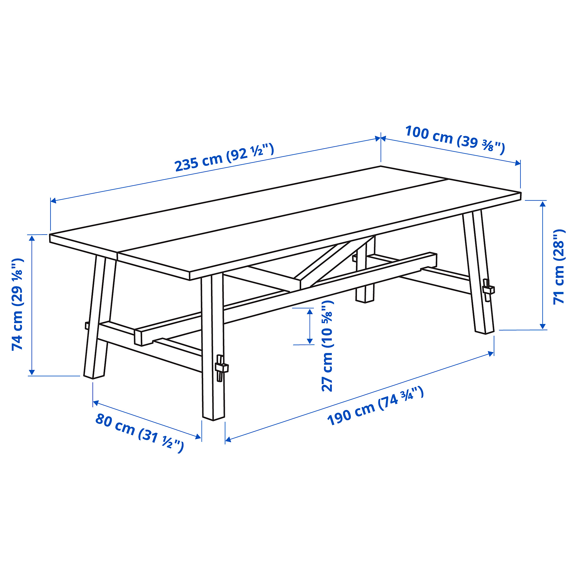 SKOGSTA/INGOLF table and 6 chairs