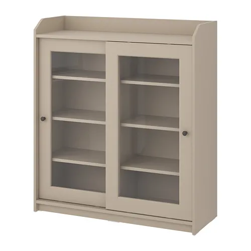 HAUGA - 玻璃門櫃, 米色, 105x116 公分 | IKEA 線上購物 - PE799597_S4