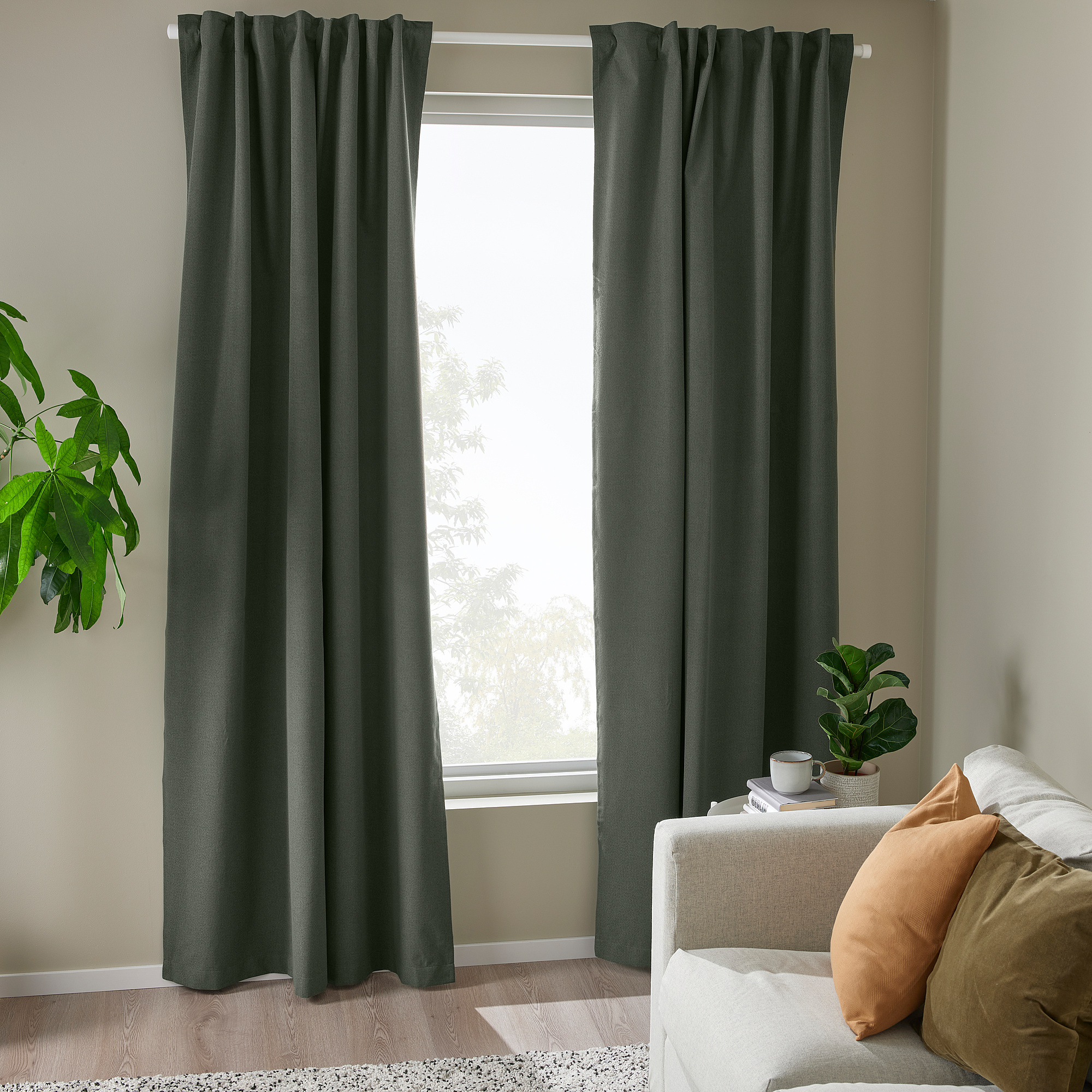 ROSENMANDEL block-out curtains, 1 pair