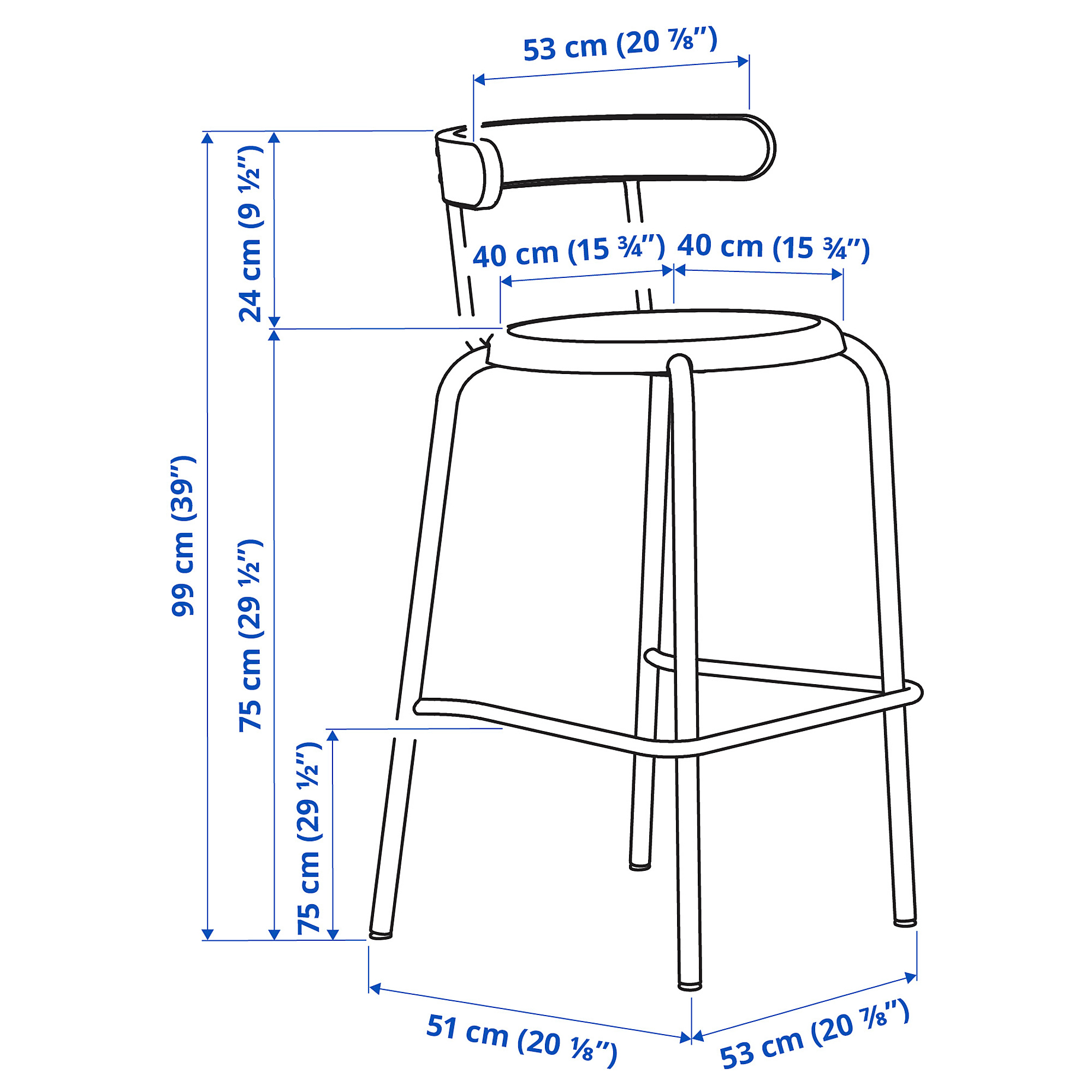 YNGVAR bar stool