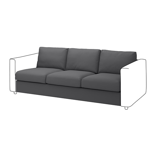 VIMLE - 三人座沙發布套, Hallarp 灰色 | IKEA 線上購物 - PE799664_S4