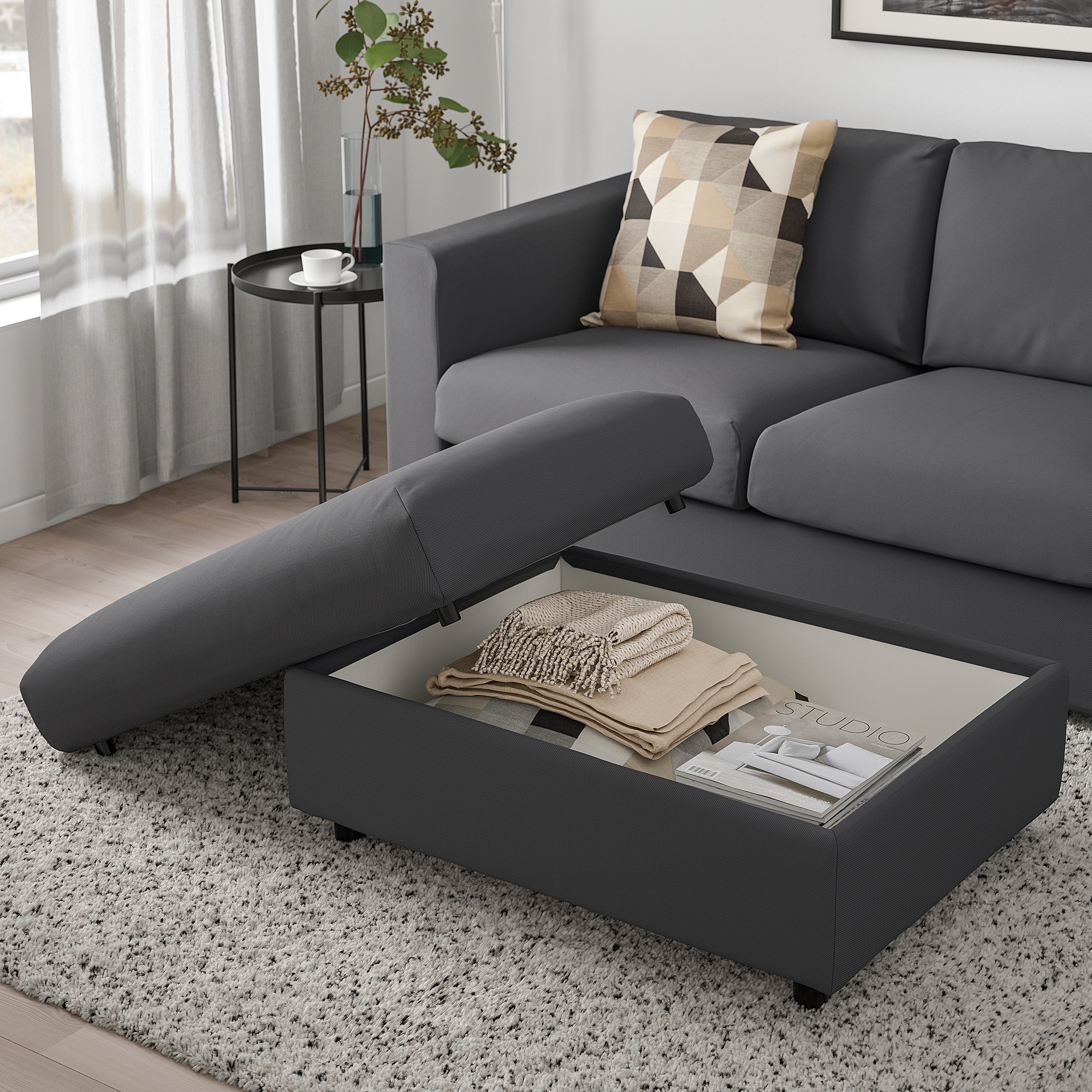 VIMLE footstool with storage