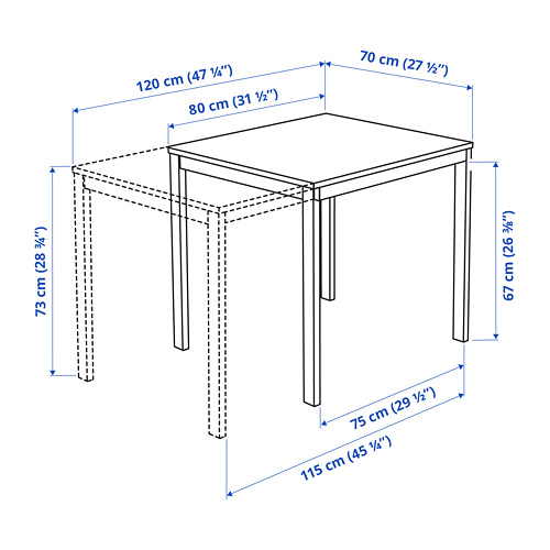 VANGSTA - 延伸桌, 黑色/深棕色 | IKEA 線上購物 - PE799763_S4