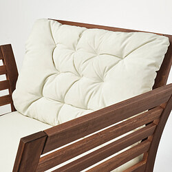 ÄPPLARÖ - armchair, outdoor, brown stained/Kuddarna grey | IKEA Taiwan Online - PE807782_S3