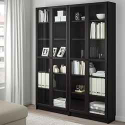 BILLY/OXBERG - bookcase, white/glass | IKEA Taiwan Online - PE700284_S3