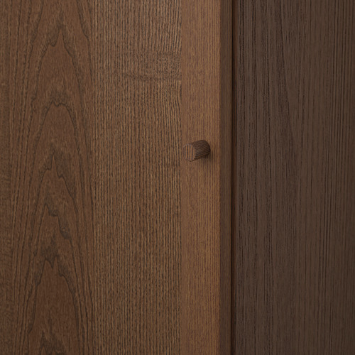 BILLY/OXBERG - 附門書櫃, 棕色 實木貼皮 梣木 | IKEA 線上購物 - PE714157_S4
