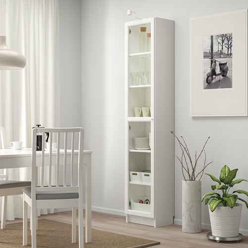 BILLY/OXBERG - 玻璃門書櫃, 白色/玻璃 | IKEA 線上購物 - PE714191_S4