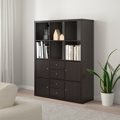 KALLAX shelving unit with 6 inserts