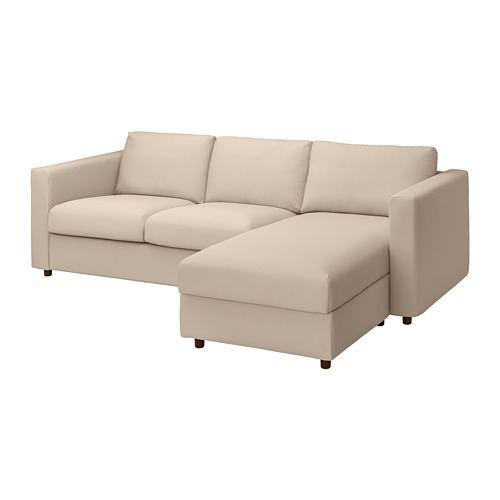 VIMLE - cover 3-seat sofa w chaise longue, Hallarp beige | IKEA Taiwan Online - PE799782_S4