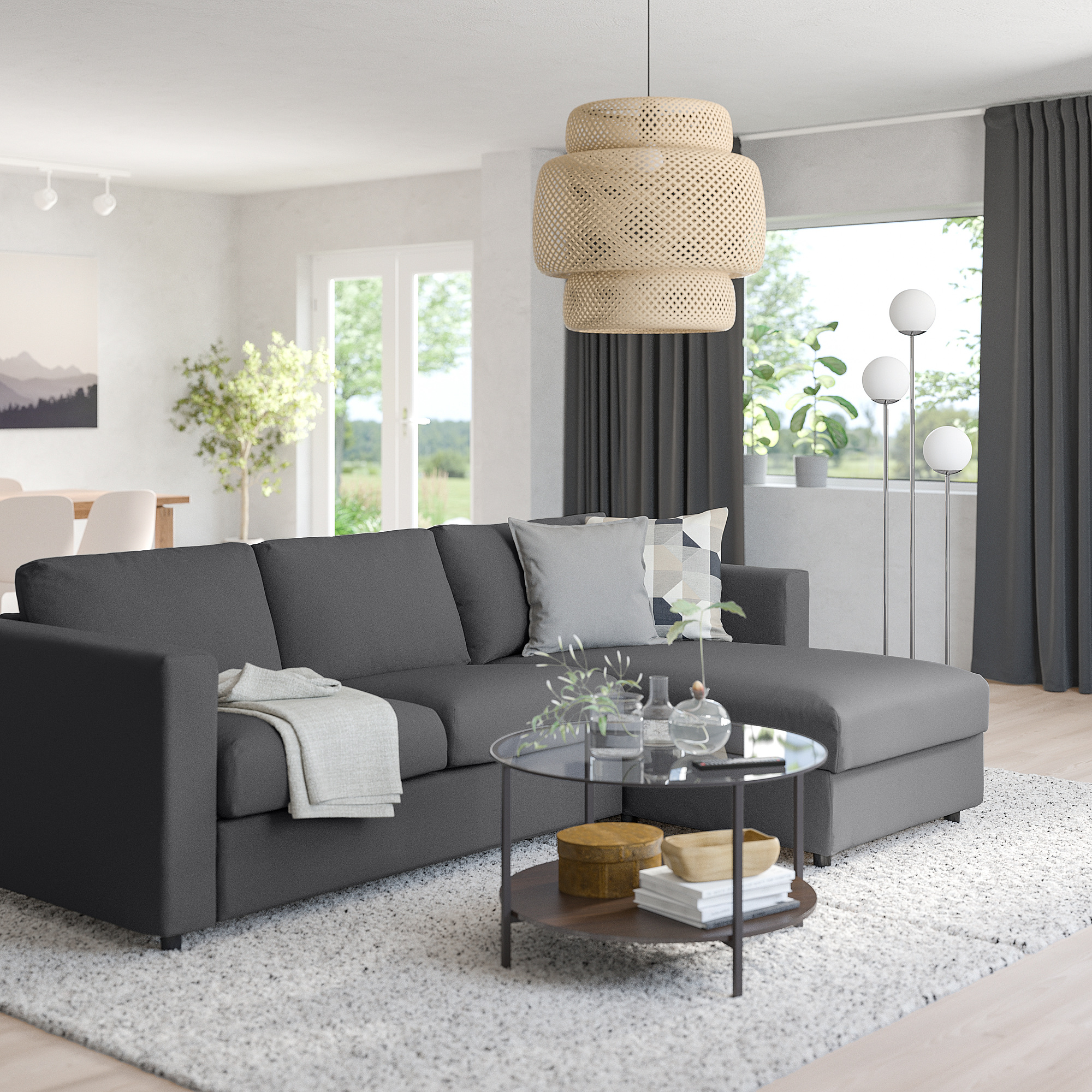 VIMLE 3-seat sofa with chaise longue