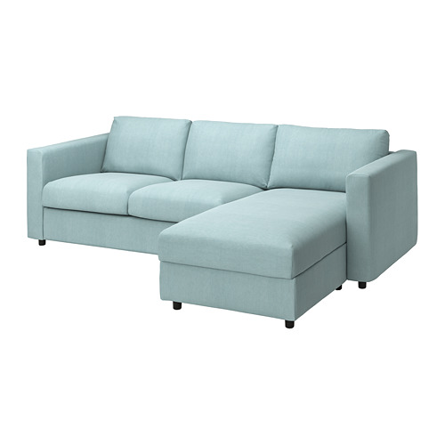 VIMLE - 三人座沙發附躺椅用布套, Saxemara 淺藍色 | IKEA 線上購物 - PE799789_S4