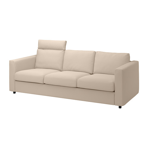 VIMLE - 3-seat sofa, with headrest/Hallarp beige | IKEA Taiwan Online - PE799849_S4