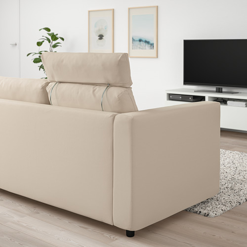 VIMLE - 3-seat sofa, with headrest/Hallarp beige | IKEA Taiwan Online - PE799865_S4