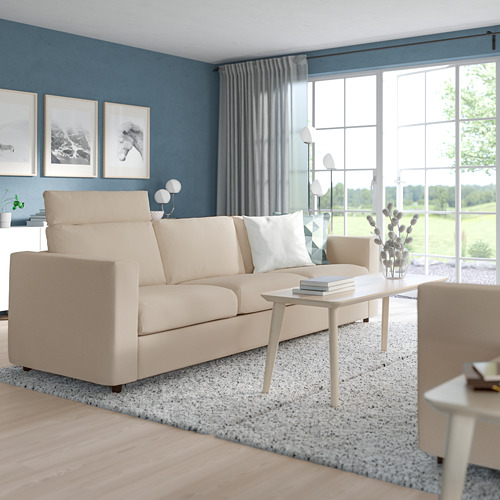 VIMLE - 3-seat sofa, with headrest/Hallarp beige | IKEA Taiwan Online - PE799862_S4