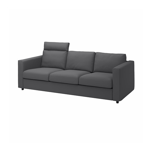 VIMLE - 3-seat sofa, with headrest/Hallarp grey, 241x98x48 cm | IKEA Taiwan Online - PE799851_S4