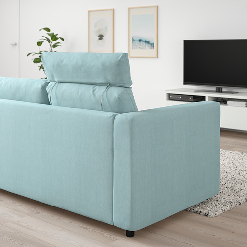 VIMLE - 3-seat sofa, with headrest/Saxemara light blue | IKEA Taiwan Online - PE799859_S4