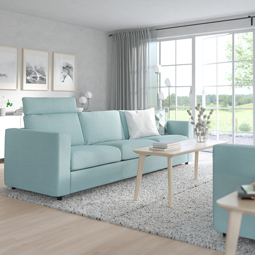 VIMLE - 3-seat sofa, with headrest/Saxemara light blue | IKEA Taiwan Online - PE799860_S4