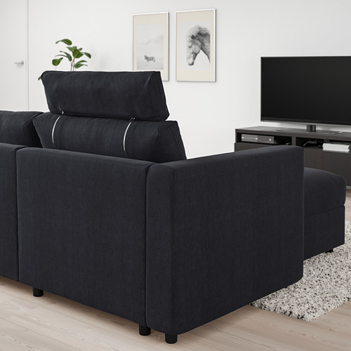 VIMLE - sofa with chaise, with headrest Saxemara/black-blue | IKEA Taiwan Online - PE799886_S4