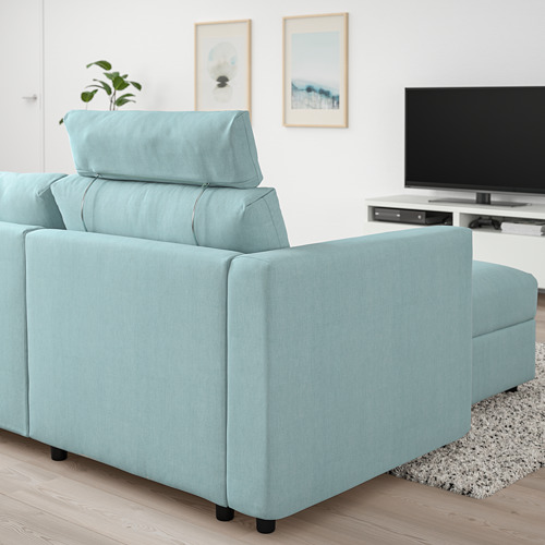 VIMLE - sofa with chaise, with headrest Saxemara/light blue | IKEA Taiwan Online - PE799872_S4