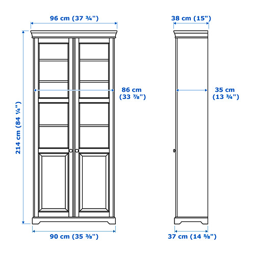 LIATORP - 玻璃門書櫃, 白色 | IKEA 線上購物 - PE657804_S4