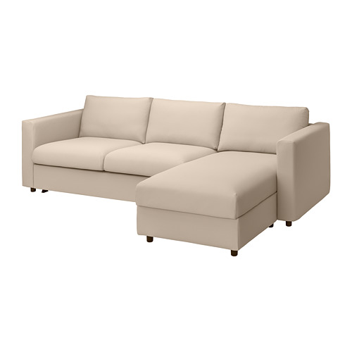 VIMLE - cover 3-seat sofa-bed w chaise lng, Hallarp beige | IKEA Taiwan Online - PE799927_S4