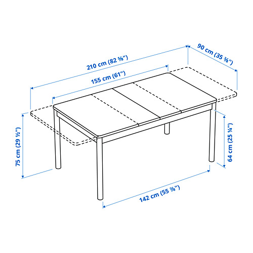 RÖNNINGE - extendable table, birch | IKEA Taiwan Online - PE800011_S4