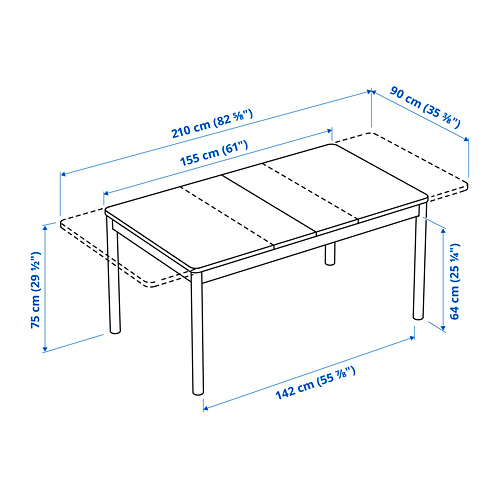 RÖNNINGE/RÖNNINGE table with 2 chairs and bench