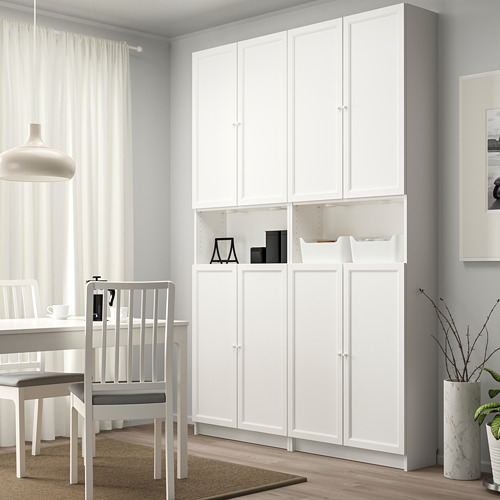 BILLY/OXBERG - bookcase w height extension ut/drs, white | IKEA Taiwan Online - PE714618_S4