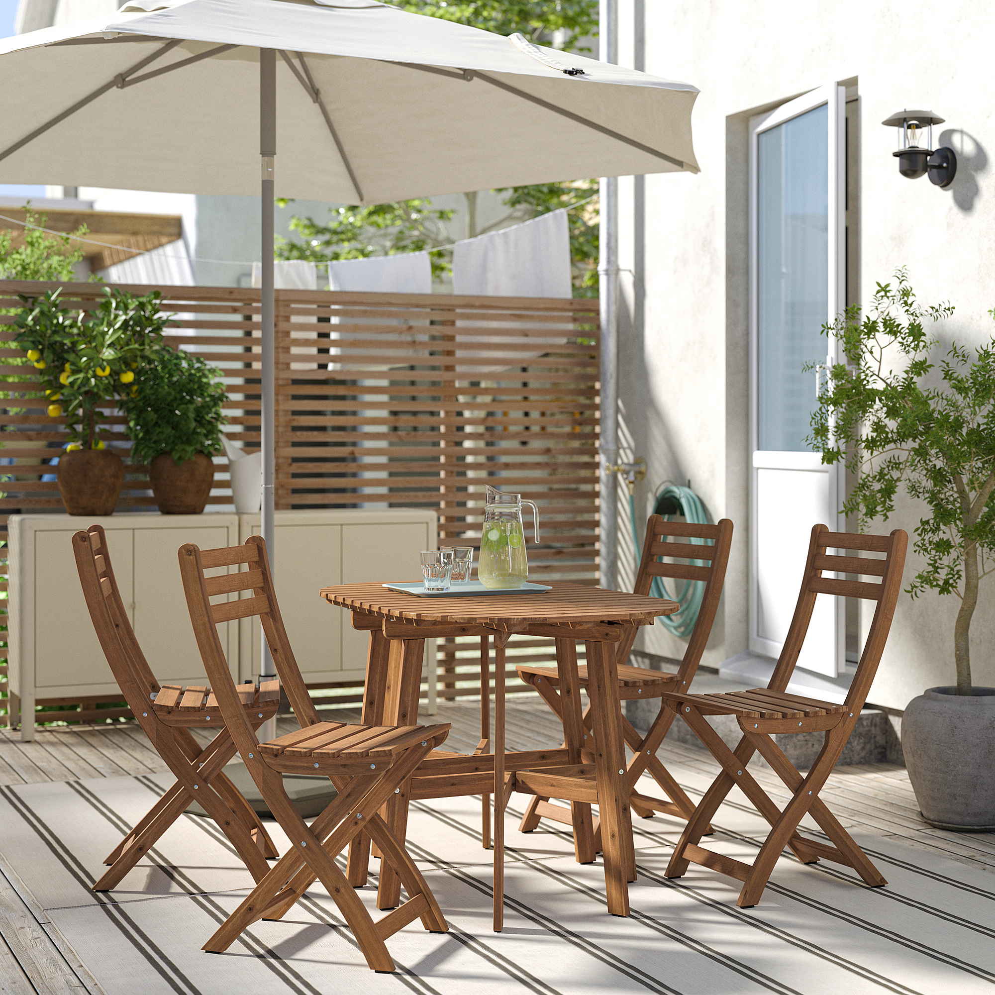 ASKHOLMEN gateleg table+4 chairs, outdoor